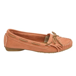 JD Williams Heavenly Soles Suede Leather Coral Flats Size 4