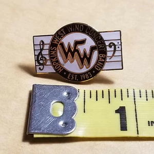 1983 Pinback Pin, Hopkins West Blasorchester, Design mit Diskant & Sockelschlüssel - Bild 1 von 5