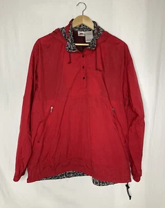 Vintage Nike Windbreaker Jacke Damen Gr. L rot Anorak mit Kapuze - Bild 1 von 8