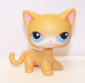 Littlest Pet Shop #72 Orange Shorthair Cat Green Eyes White Stripe Authentic LPS - Picture 1 of 8