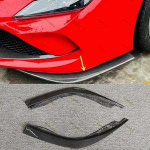 Carbon Fiber Front Bumper Corner Cover Lip Trim For Ferrari F8 2020-2023 - Picture 1 of 11