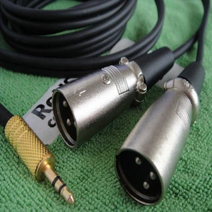 1/8" 3.5mm Audio to Dual Male XLR Speaker amp Cable Connect iPod iPhone 2m - Picture 1 of 2