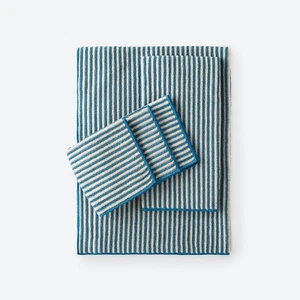 Norwex Teal & Vanilla Stripped Towel Set with Washcloths see description 3702 - Picture 1 of 1