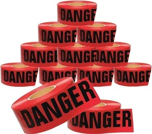 1,5 Mil 3 Zoll 1000 Fuß Rot Gefahr Barrikade Band 12er Pack Osha Kompatibel Band" - Bild 1 von 6