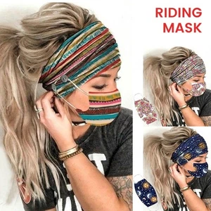 Mouth Visor Headband Set Sport Casual Headwear Turban Face Mask qiyof - Picture 1 of 12