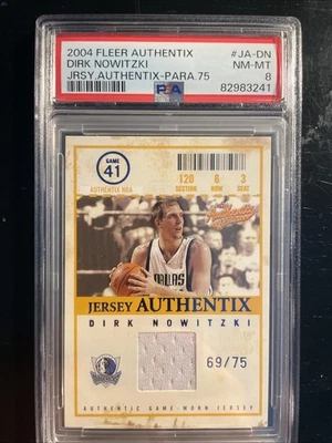 2004 Fleer Authentix Dirk Nowitzki Jersey #’d/75 PSA 8 Rare Collectors Card - Image 1 of 3