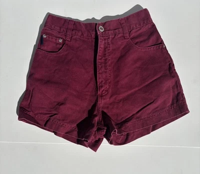 Vintage Made in USA  Steel Wet Seal Jean Shorts Size 7 Retro Y2K Cranberry/Red  - Image 1 of 4