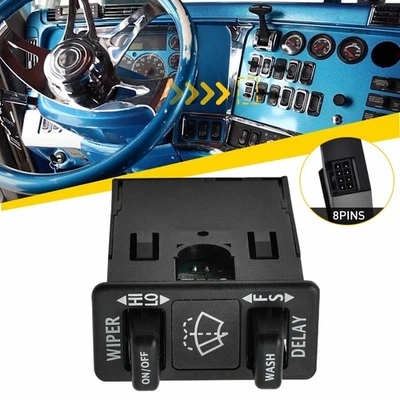 Wiper 挡风玻璃开关控制适合 2000 - 17 Freightliner Coronado Columbia 8 ~ 针 — 第 1/4 张图片