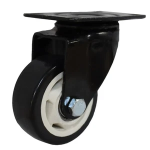 3" Swivel Caster Polyurethane Wheels Base Top Plate Double Ball Bearing - Bild 1 von 7