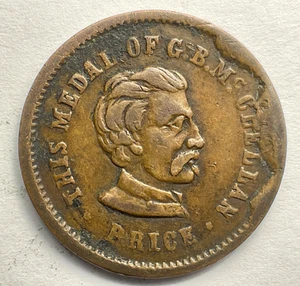 This Medal of G. B. McClellan Price One Cent Patriotic Civil War Token 19.2mm - Picture 1 of 2