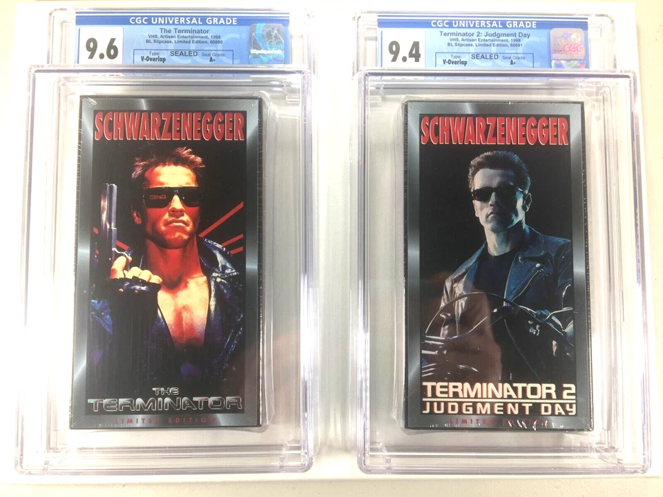The Terminator 1&2 Limited Edition VHS 1997 ARTISIAN CGC Grade 9.6 & 9.4 A+ SEAL - Image 1 of 4