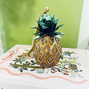 Pineapple Cloisonne Enamel Ornament Figurine Welcome Symbol Tropical Fruit 3" - Picture 1 of 4