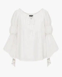 Scarlet Darkness Women Renaissance Shirt Off Shoulder Bell Sleeve White S - Picture 1 of 5