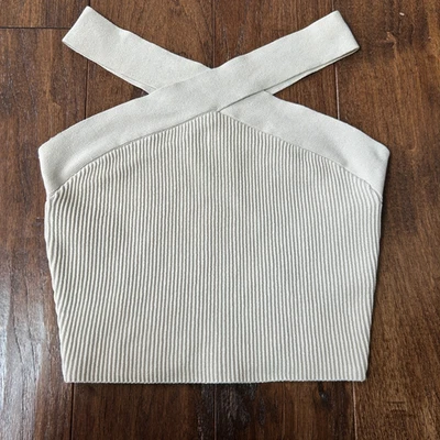 Camiseta sin mangas corta Babaton Aritzia para mujer talla mediana perla Foto 1 de 4