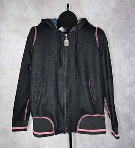Ay Guey Pau Pau Jacke Hoodie Damen Größe Large schwarz durchgehender Reißverschluss wird zur Tasche - Bild 1 von 16