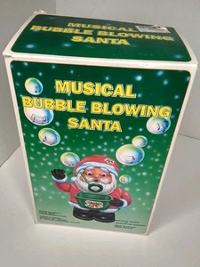 Animierter 1995 Kunststoff musikalische Blase blasender Weihnachtsmann Weihnachten Vintage Dekor - Bild 1 von 11