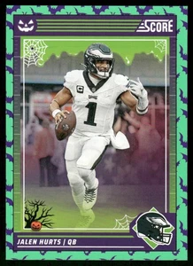 2024 SCORE A TREAT Fútbol Halloween Murciélagos Verdes Jalen Hurts Philadelphia Eagles - Imagen 1 de 2