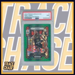 2023-24 Panini Prizm Euroliga Baloncesto Mike James Pulsar Verde/25 PSA9 #1 - Imagen 1 de 3