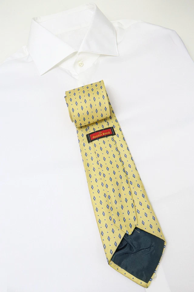 Austin Reed Corbata Hombre Talla Única Amarillo Estampado Pura Seda Puntiagudo - Imagen 1 de 4