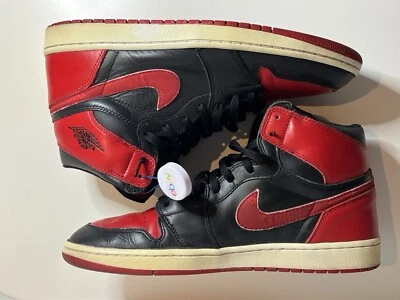 Nike Air Jordan 1 Retro OG Bred 2001 NEGRO/ROJO UNIVERSITARIO Hombres Talla 12.5 (136066-061) Foto 1 de 4