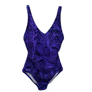 Traje de baño Speedo 8 para mujer 1 pieza vintage púrpura estampado salpicado - Imagen 1 de 11