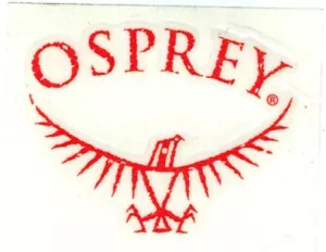 ZAINI OSPREY 4,5" X 3,25" ROSSO SU ADESIVO TRASPARENTE ARRAMPICATA ESCURSIONISMO SCI NUOVI! - Foto 1 di 3