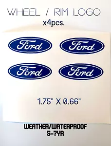 (4) Wheel Rim Center Caps Logo Decal Sticker For Ford 1.75" x 0.66" - Picture 1 of 4