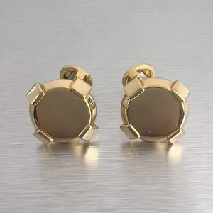 Versace 18k Yellow Gold Hinged Whaleback Cufflinks 17.5g VINTAGE - Picture 1 of 9