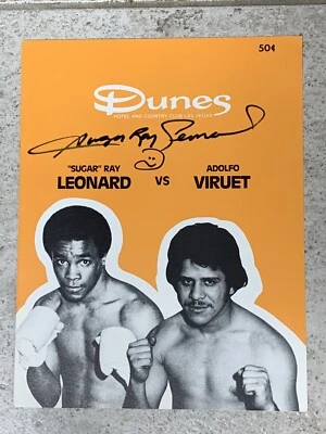 1979 Sugar Ray Leonard, Adolfo Viruet Boxing Program Signed JSA Autograph Rare - Image 1 of 2