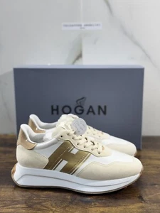 Hogan H641 Womens Sneaker Suede Beige Memory Foam Luxury Hogan Woman 39 - Picture 1 of 7