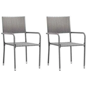 2/4/6x Outdoor Dining Chairs Dinner Seat Poly Rattan Anthracite/Black vidaXL - Picture 1 of 5