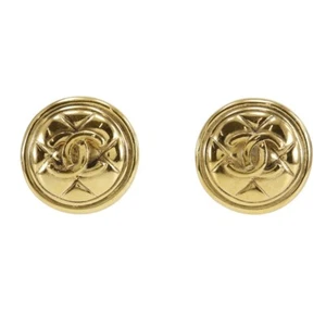CHANEL Matelasse Earring gold Plated Gold 31.5g Women - Picture 1 of 7