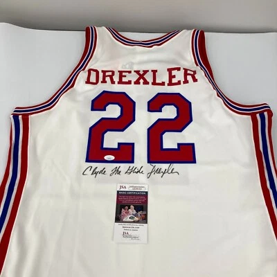 Clyde "The Glide" Drexler Signed 1983 High School Houston Cougars Jersey JSA COA - Image 1 of 4