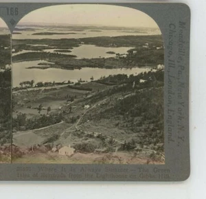 Green Isles of Bermuda from Lighthouse Gibbs Hill Keystone Stereoview - Picture 1 of 2