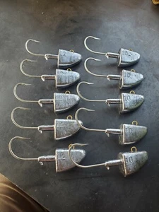10 swimbait jig heads Rockfish Lingcod grouper striped bass 5ea 10oz & 12oz 10/0 - Picture 1 of 4