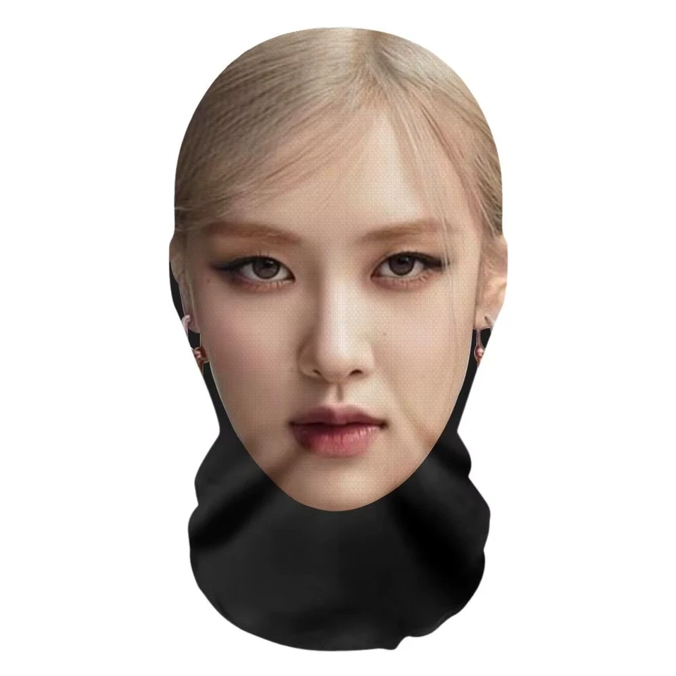 ONE SIZE 3D Rose Printed Full Face Mask celebrity Singer Character Unisex - Image 1 of 1