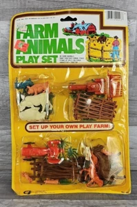 Farm Animals Model Mini Farm Figure Kids Toys Cows Model Playset Set 1984 - Picture 1 of 10