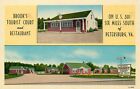 Brooks Tourist Court Hotel Restaurant Postcard Vintage Virginia Unstamped Unuse