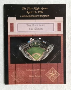 Texas Rangers The First Night Game April 13, 1994 Commemorative Program - Picture 1 of 2