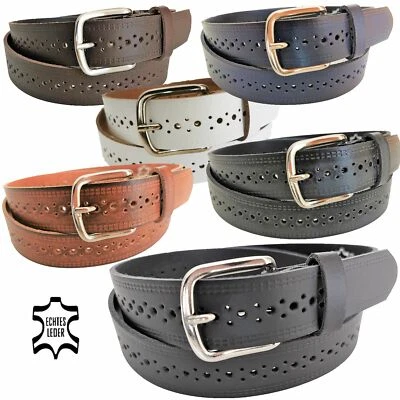 Kinder Leder Gürtel Kindergürtel 3 cm Echt Ledergürtel gelocht 3cm breit Loch - Bild 1 von 4