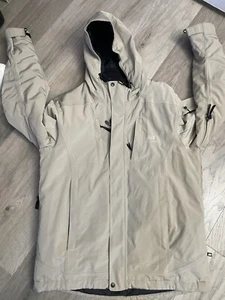 New Balance Hooded Wind / Rain Jacket Fleece Lined - Beige - Small - Picture 1 of 8