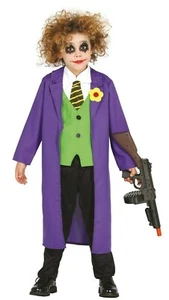 Crazy Jester Costume - Joker Fancy Dress Halloween Party Kids Costume - Picture 1 of 6