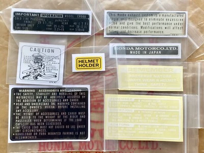 HONDA CB500F CB500 FOUR DECAL STICKER MARK CAUTION SET - Image 1 of 4