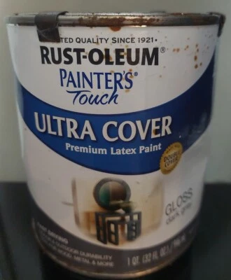 Rust-Oleum 1986502 Painters Touch Premium Gloss Latex Paint, 1 Qt, Dark Gray - Image 1 of 4