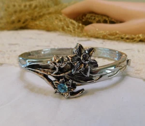 Lenox Bangle Bracelet Hinged Silver tone Flower of the Month March - Picture 1 of 9
