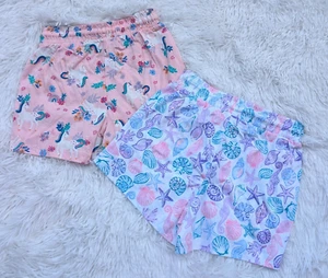 Pack of Colorful Kids' Shorts with Whimsical Unicorn & Seaside Themes NWOT - Picture 1 of 10