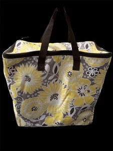 Thirty-One Zip Contenitore RITIRATO Giallo Girasoli Calendule Borsa Spiaggia - Foto 1 di 4