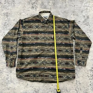 VTG Columbia Mens Aztec Native Mountain Button Down Green Shirt Size XXL Rare - Picture 1 of 5