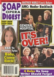 Soap Opera Digest Nov 13, 2001 THAD LUCKINBILL-JADE HARLOW-MAY/DECEMBER ROMANCES - Foto 1 di 1