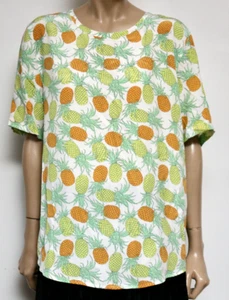 EQUIPMENT Femme pineapple print silk top L - Foto 1 di 6